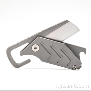 Couteau de poche utilitaire de taille mini pliable en titane minimaliste